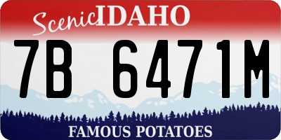 ID license plate 7B6471M