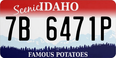 ID license plate 7B6471P