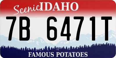ID license plate 7B6471T