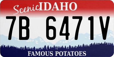 ID license plate 7B6471V