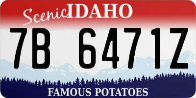 ID license plate 7B6471Z