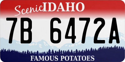 ID license plate 7B6472A