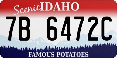ID license plate 7B6472C