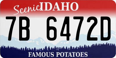 ID license plate 7B6472D