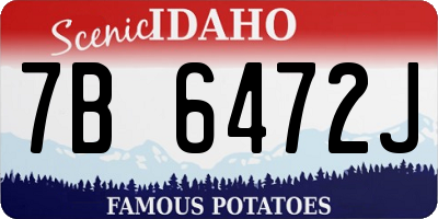 ID license plate 7B6472J