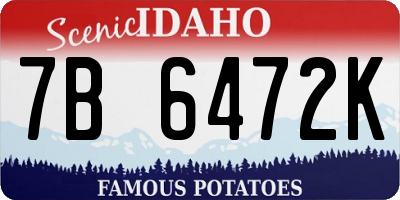 ID license plate 7B6472K