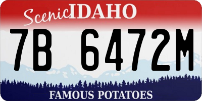 ID license plate 7B6472M