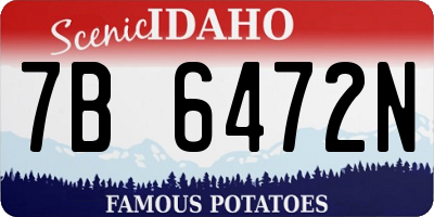 ID license plate 7B6472N