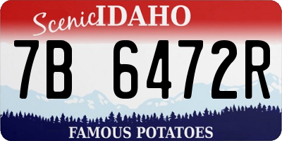 ID license plate 7B6472R
