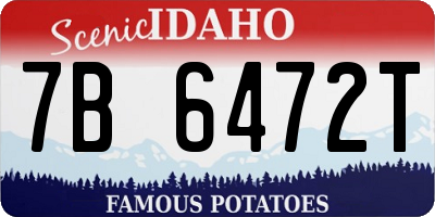 ID license plate 7B6472T
