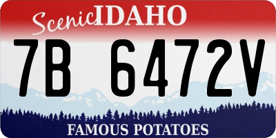 ID license plate 7B6472V