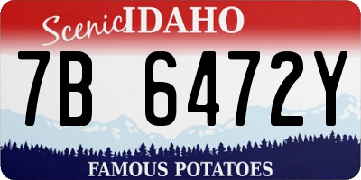 ID license plate 7B6472Y