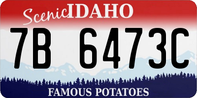 ID license plate 7B6473C