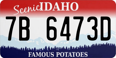 ID license plate 7B6473D