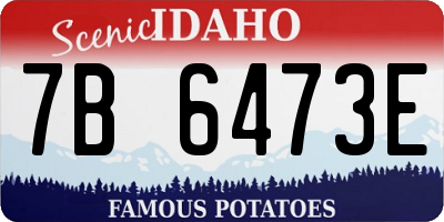 ID license plate 7B6473E