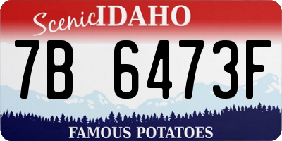 ID license plate 7B6473F