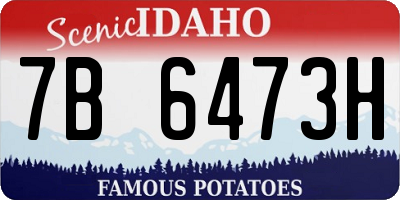 ID license plate 7B6473H