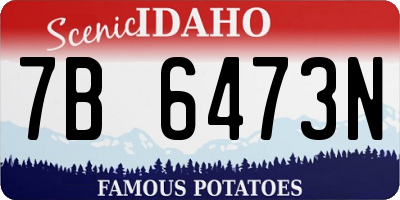 ID license plate 7B6473N