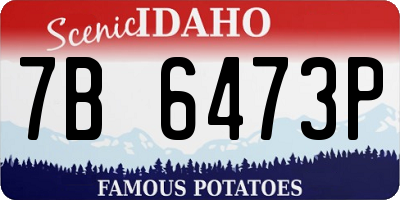 ID license plate 7B6473P
