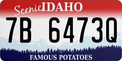 ID license plate 7B6473Q