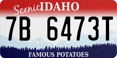 ID license plate 7B6473T