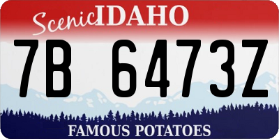 ID license plate 7B6473Z