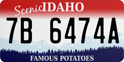 ID license plate 7B6474A