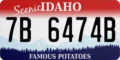 ID license plate 7B6474B