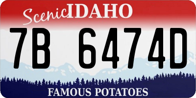 ID license plate 7B6474D