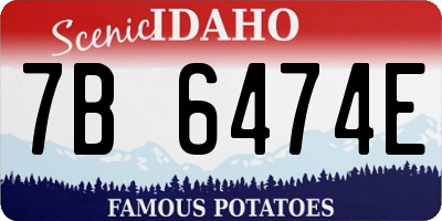 ID license plate 7B6474E