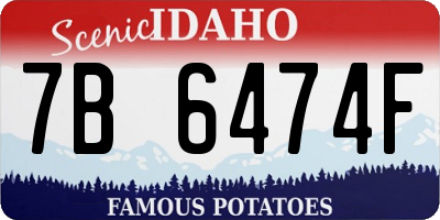 ID license plate 7B6474F