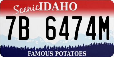 ID license plate 7B6474M
