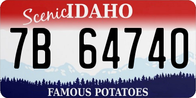 ID license plate 7B6474O