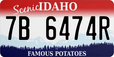 ID license plate 7B6474R