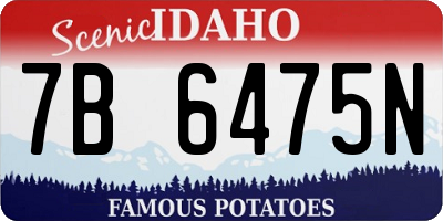ID license plate 7B6475N