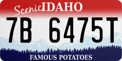 ID license plate 7B6475T