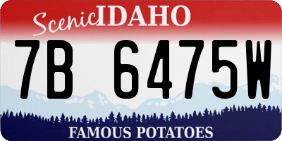 ID license plate 7B6475W