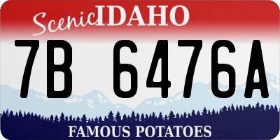 ID license plate 7B6476A