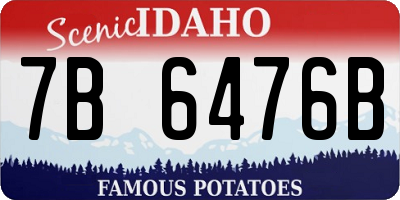 ID license plate 7B6476B