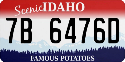 ID license plate 7B6476D