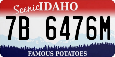 ID license plate 7B6476M