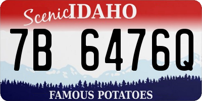 ID license plate 7B6476Q