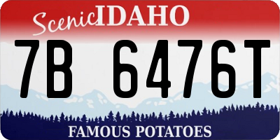 ID license plate 7B6476T