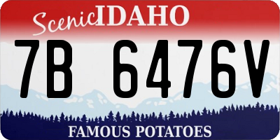 ID license plate 7B6476V