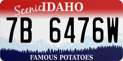 ID license plate 7B6476W