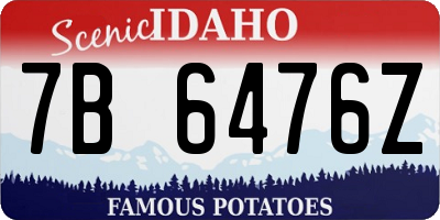 ID license plate 7B6476Z