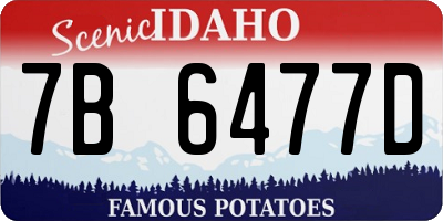 ID license plate 7B6477D