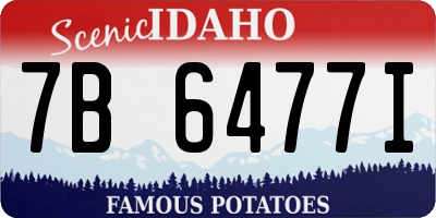ID license plate 7B6477I