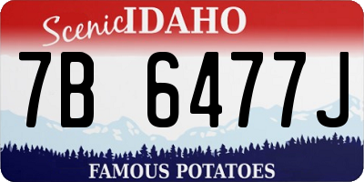 ID license plate 7B6477J