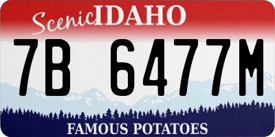 ID license plate 7B6477M